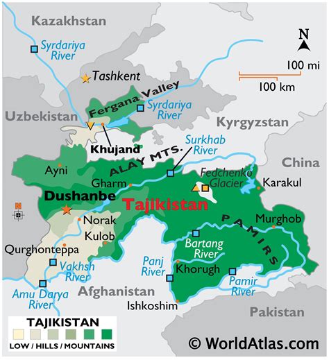 tajikistan area map